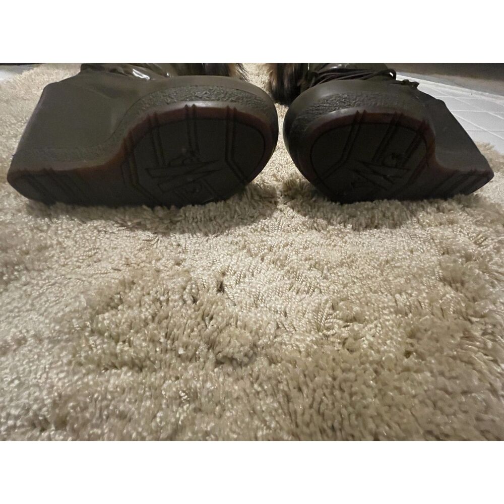 Moncler Nylon Fur Trim Lace-Up Boots - size 6 | US6, IT36 - Mocha Brown - Picture 10 of 13